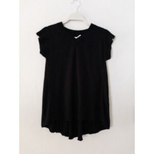 Kokun Black Bamboo Cashmere Blend Tunic Top | Short‎ Sleeve Relaxed Fit Size M